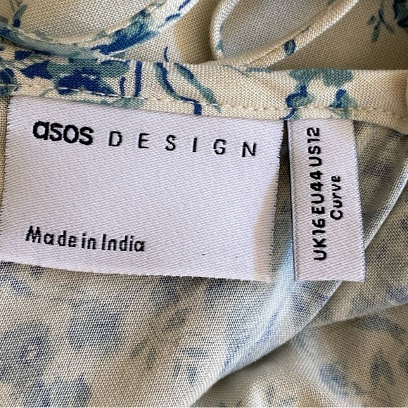 LAST CHANCE ASOS Blue Floral Mini Dress - Picture 6 of 9